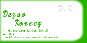 dezso korecz business card