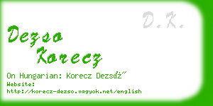 dezso korecz business card
